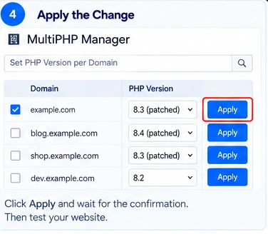 CPANEL guide: cpanel 04 apply and verify