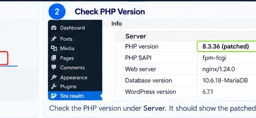 WORDPRESS guide: wordpress 02 open server info